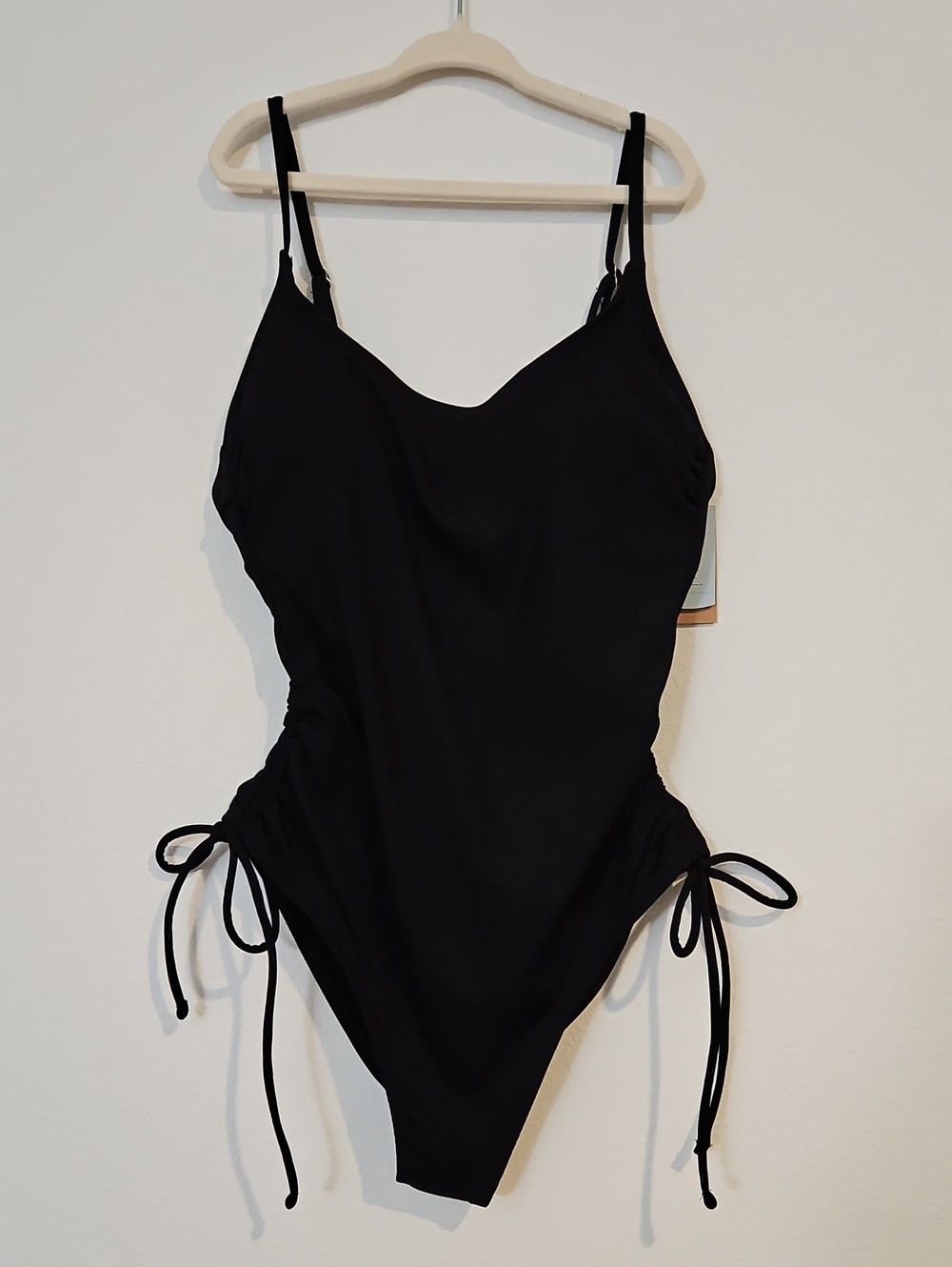 Shade & Shore Black One-Piece Swimsuit with Side Ties